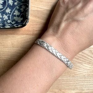 925 Sterling silver riccio bracelet Italy 7mm width chain
